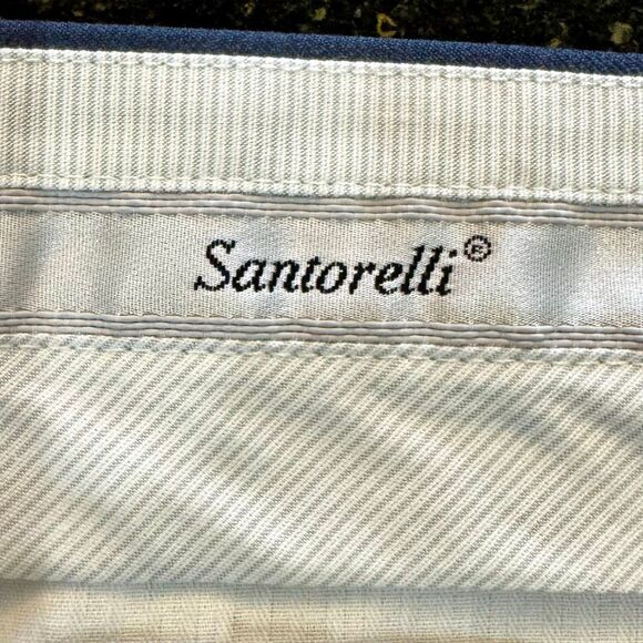 Santorelli ROMEO Flat Front Dress Pants. Blue. Size 36. - Picture 5 of 11